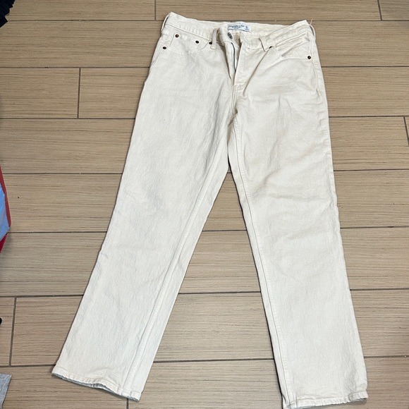 Abercrombie & Fitch Off-White Straight Leg Pants - Picture 1 of 6